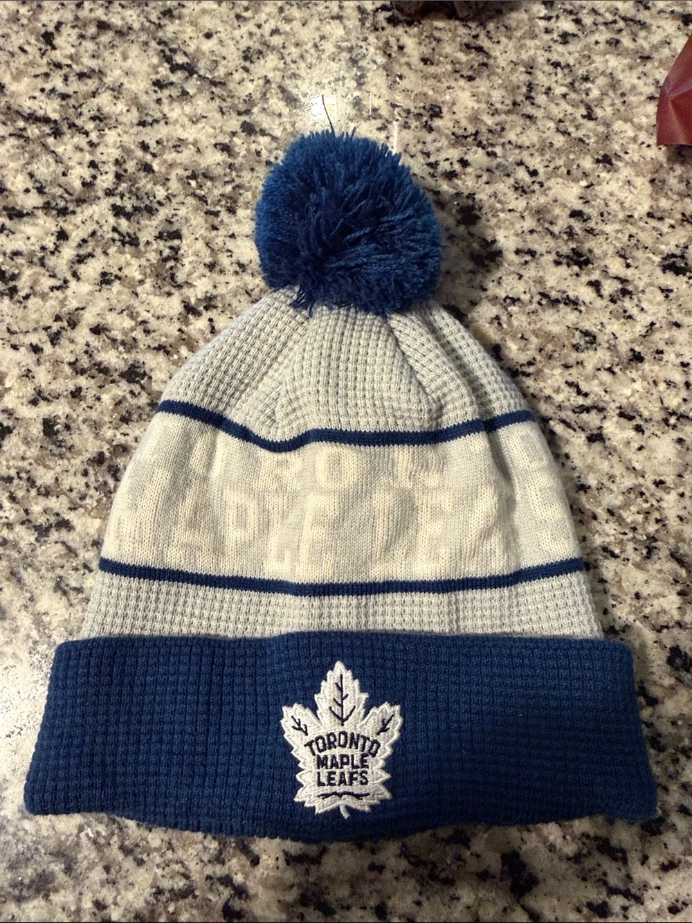NHL Toronto Maple Leafs Kids Pom Beanie - Blue & White